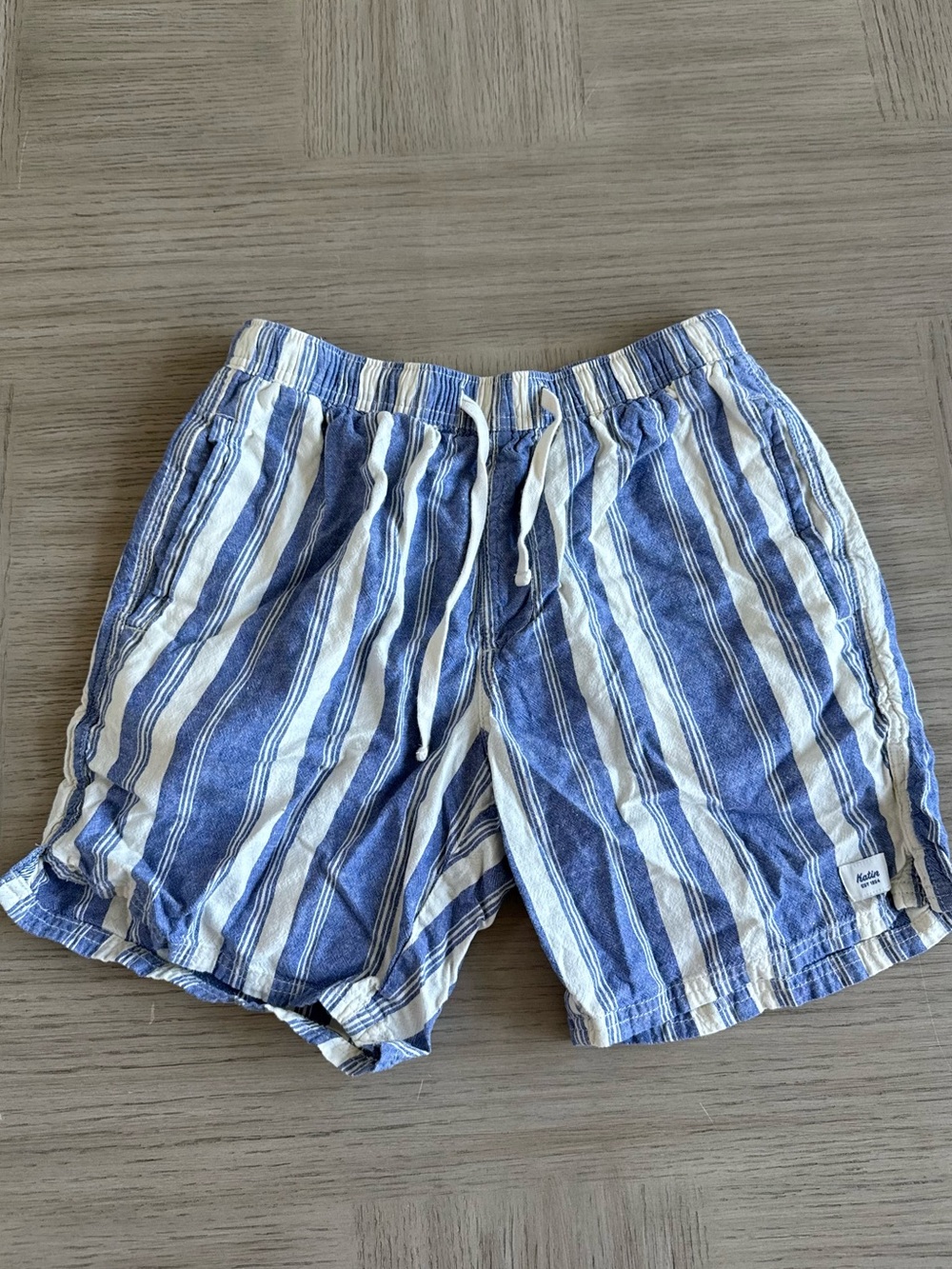 Katin Urban Outfitters Exclusive lan Linen Stripe Short Blue/ White Men’s SZ S